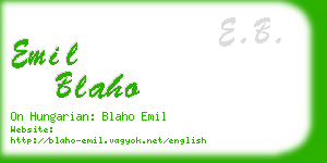 emil blaho business card